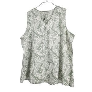 Chigant Sleeveless Cotton Green Tank Top Womens Plus Size XXXL (3X)